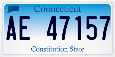 CT license plate AE47157