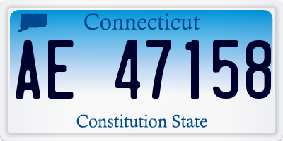 CT license plate AE47158