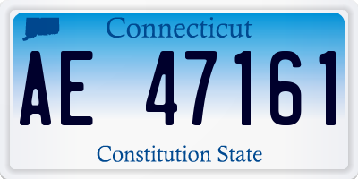 CT license plate AE47161
