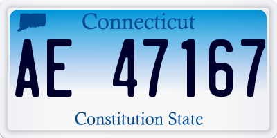 CT license plate AE47167
