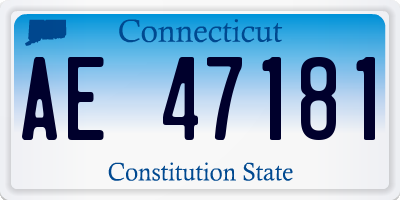 CT license plate AE47181