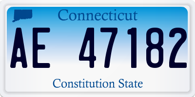 CT license plate AE47182