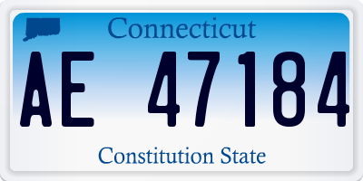 CT license plate AE47184
