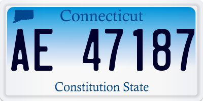 CT license plate AE47187