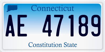 CT license plate AE47189