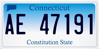 CT license plate AE47191