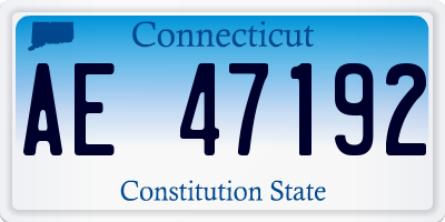 CT license plate AE47192