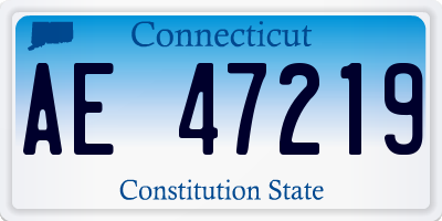 CT license plate AE47219