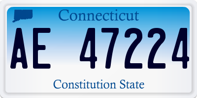 CT license plate AE47224