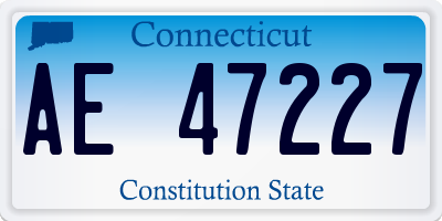 CT license plate AE47227