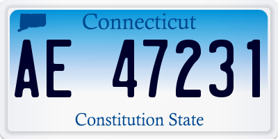 CT license plate AE47231