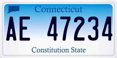 CT license plate AE47234