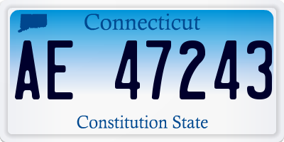 CT license plate AE47243