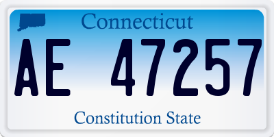 CT license plate AE47257
