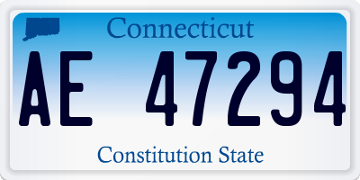 CT license plate AE47294