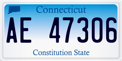 CT license plate AE47306