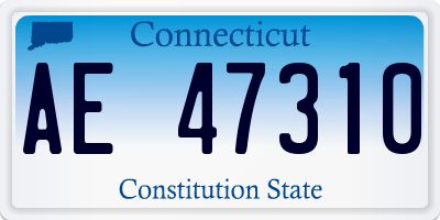 CT license plate AE47310