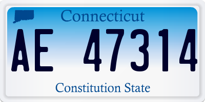CT license plate AE47314