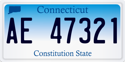 CT license plate AE47321