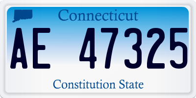 CT license plate AE47325