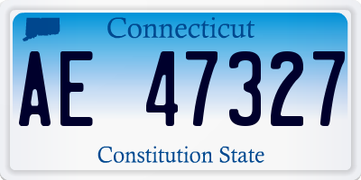 CT license plate AE47327