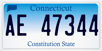 CT license plate AE47344