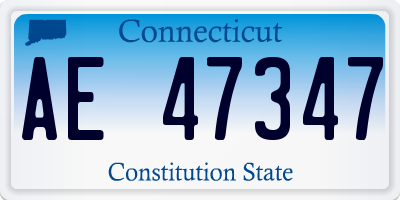 CT license plate AE47347