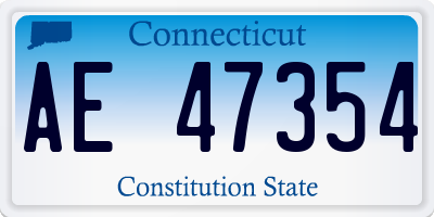 CT license plate AE47354