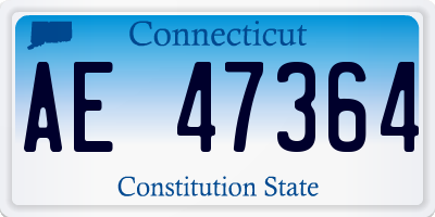 CT license plate AE47364