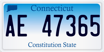 CT license plate AE47365