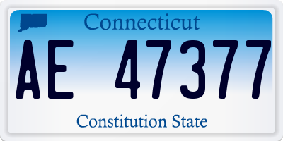 CT license plate AE47377
