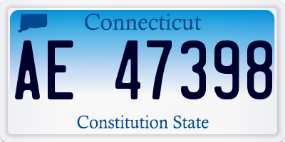 CT license plate AE47398