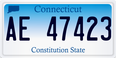 CT license plate AE47423