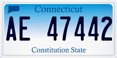 CT license plate AE47442