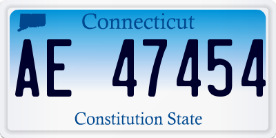 CT license plate AE47454