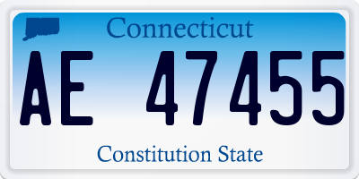 CT license plate AE47455