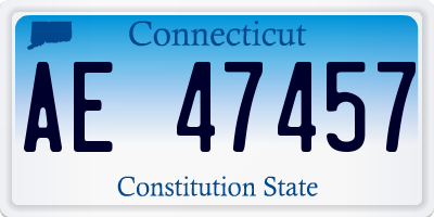 CT license plate AE47457