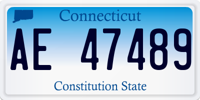CT license plate AE47489