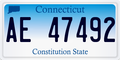 CT license plate AE47492