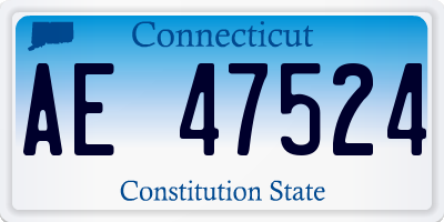 CT license plate AE47524