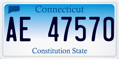 CT license plate AE47570
