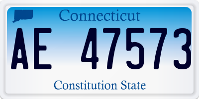 CT license plate AE47573
