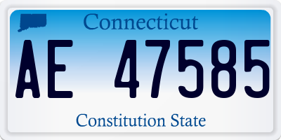 CT license plate AE47585