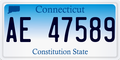 CT license plate AE47589