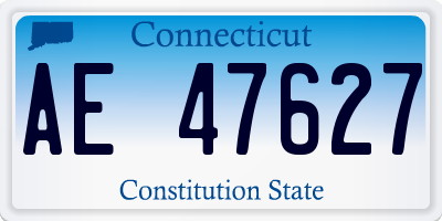 CT license plate AE47627