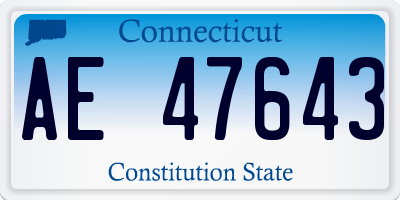 CT license plate AE47643
