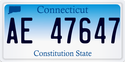 CT license plate AE47647