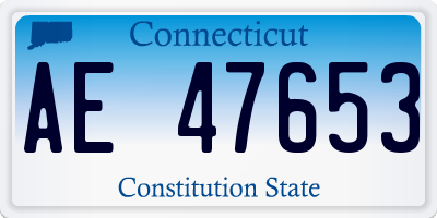 CT license plate AE47653