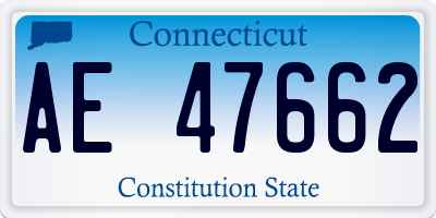 CT license plate AE47662