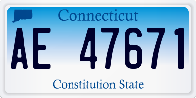 CT license plate AE47671